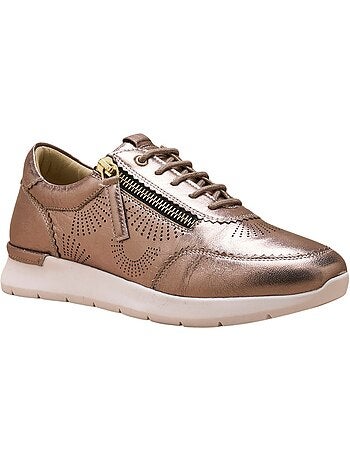 Baskets cuir avec zip semelle amovible - PEDICONFORT