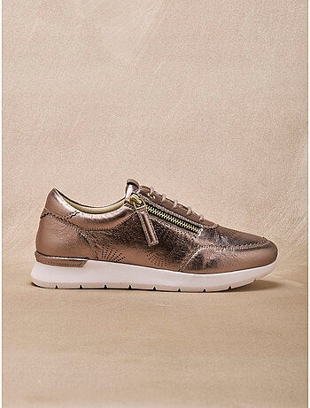 Baskets cuir avec zip semelle amovible - PEDICONFORT