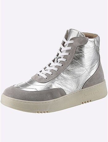 Baskets Cuir De Bœuf Nappa Et Velours - Taille Standard - Helline