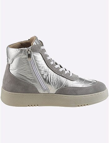 Baskets Cuir De Bœuf Nappa Et Velours - Taille Standard - Helline