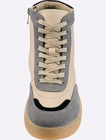 Baskets Cuir De Bœuf Nappa Et Velours - Taille Standard - Helline