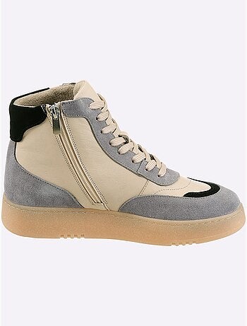 Baskets Cuir De Bœuf Nappa Et Velours - Taille Standard - Helline
