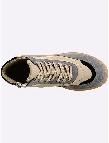 Baskets Cuir De Bœuf Nappa Et Velours - Taille Standard - Helline