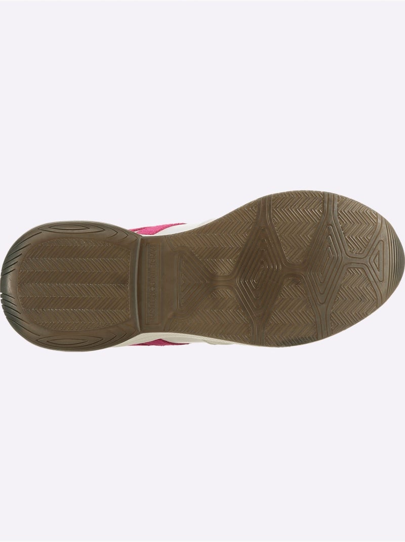 Baskets Cuir De Bœuf Nappa Et Velours - Taille Standard - Helline Blanc Rose - Kiabi
