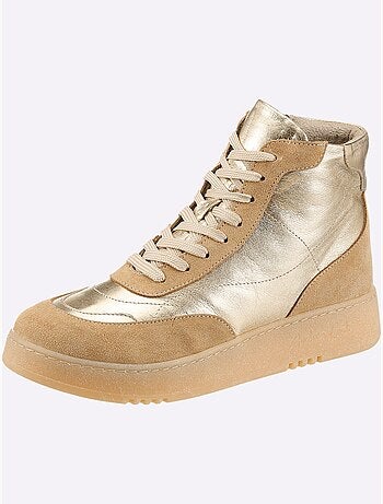 Baskets Cuir De Bœuf Nappa Et Velours - Taille Standard - Helline