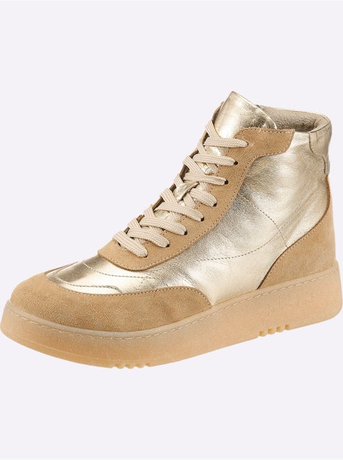 Baskets Cuir De Bœuf Nappa Et Velours - Taille Standard - Helline - Kiabi