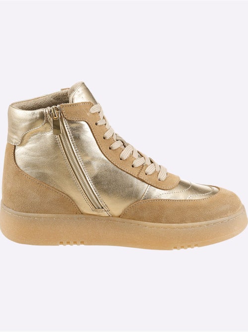 Baskets Cuir De Bœuf Nappa Et Velours - Taille Standard - Helline - Kiabi