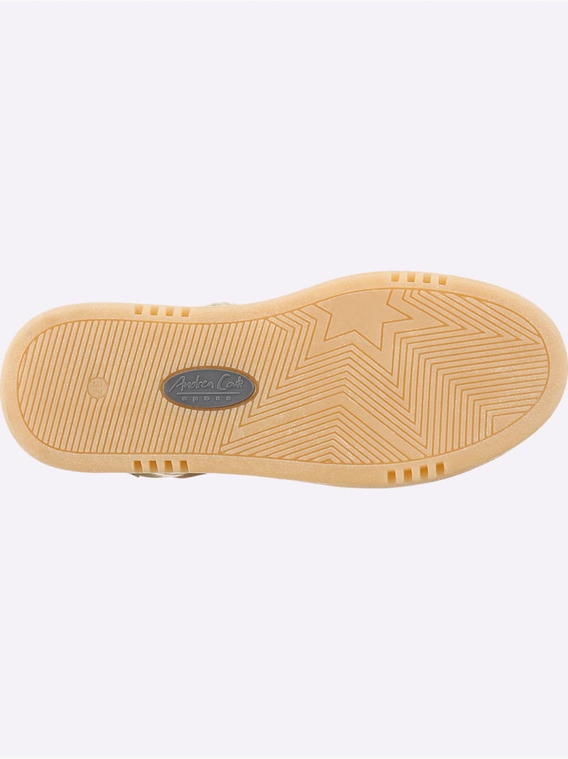 Baskets Cuir De Bœuf Nappa Et Velours - Taille Standard - Helline Écru/Jaune - Kiabi
