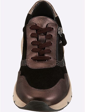 Baskets Cuir De Bœuf Nappa Et Velours - Taille Standard - Helline