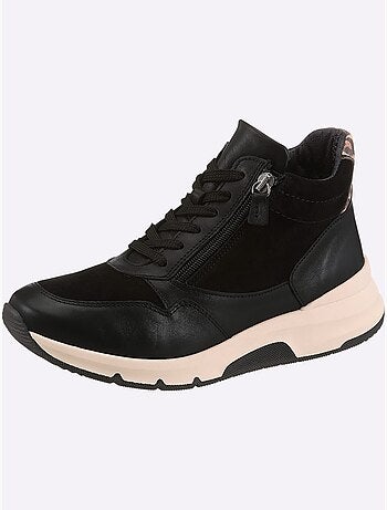 Baskets Cuir De Bœuf Nappa Et Velours - Taille Standard - Helline