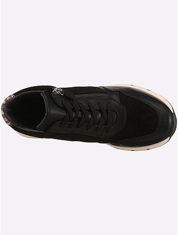 Baskets Cuir De Bœuf Nappa Et Velours - Taille Standard - Helline