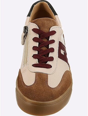 Baskets Cuir De Bœuf Nappa Et Velours - Taille Standard - Helline