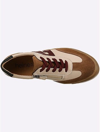 Baskets Cuir De Bœuf Nappa Et Velours - Taille Standard - Helline