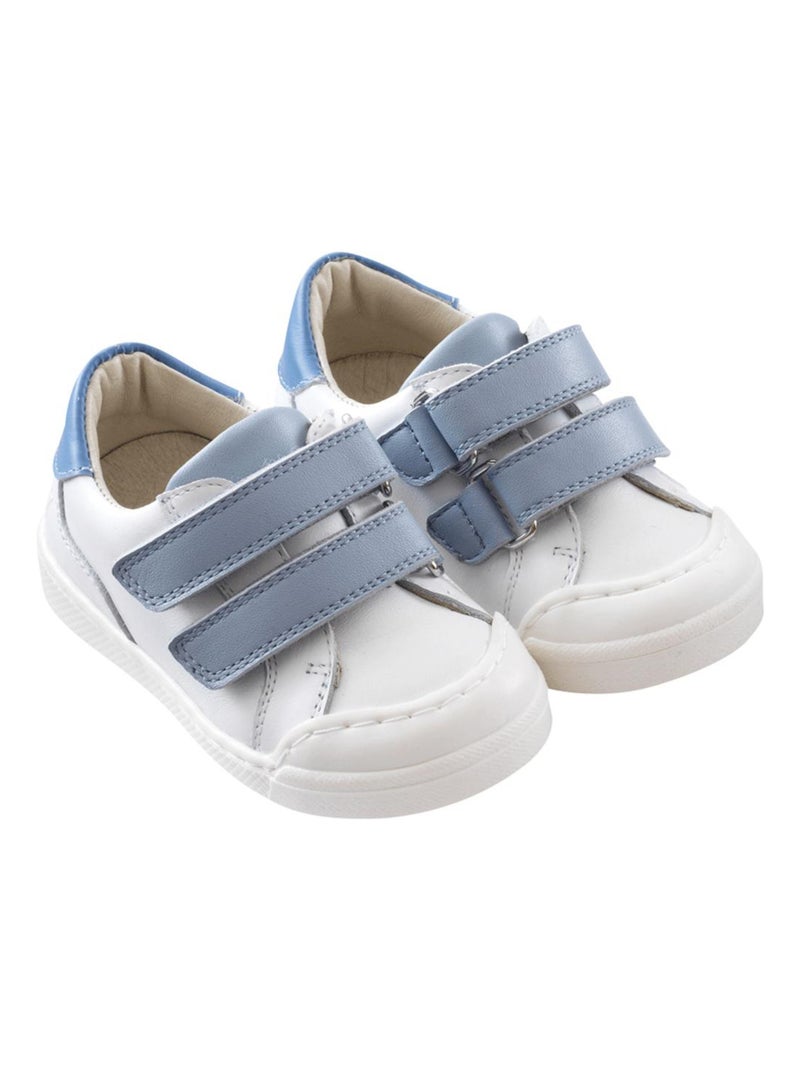 Baskets cuir enfant Happy Blanc - Kiabi