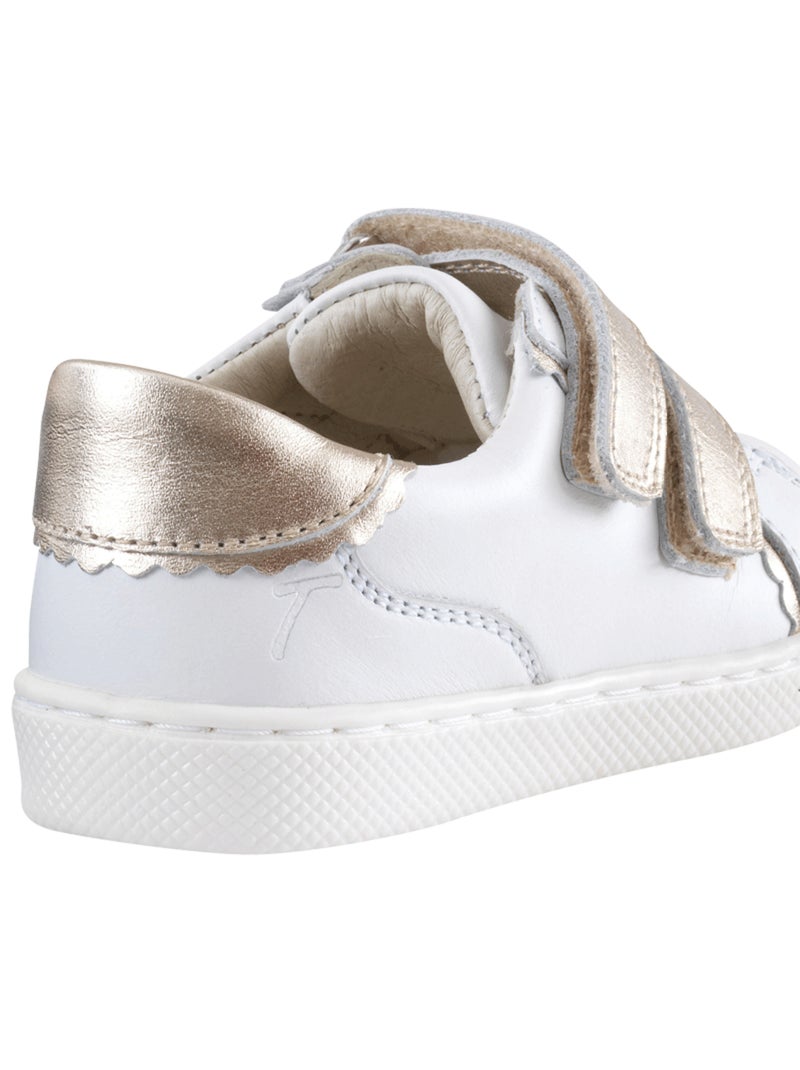 Baskets cuir enfant Happy Blanc - Kiabi