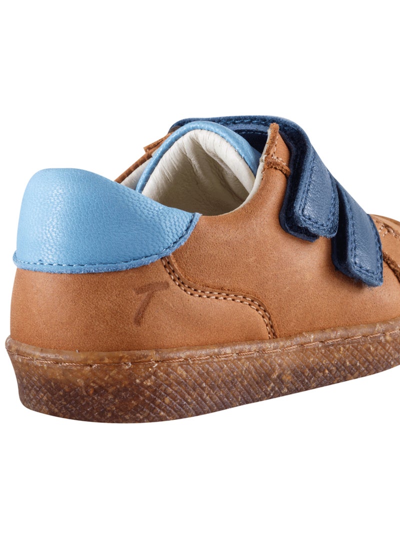 Baskets cuir enfant Happy Bleu - Kiabi