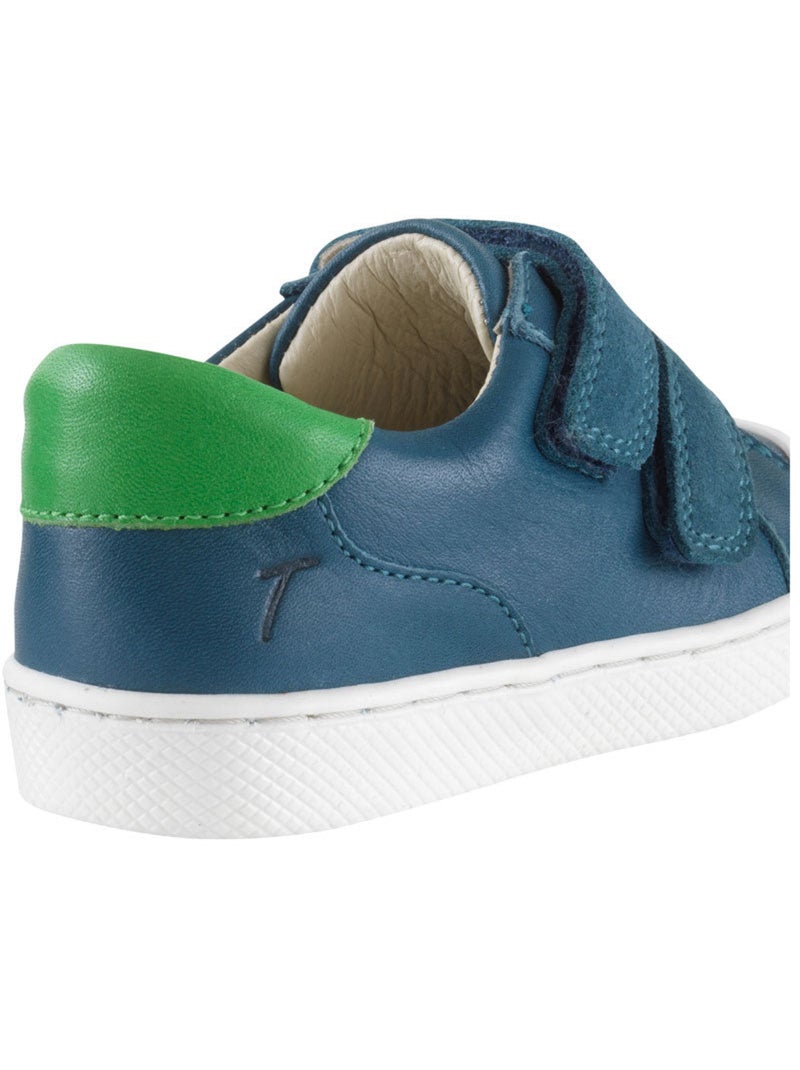 Baskets cuir enfant Happy Bleu - Kiabi