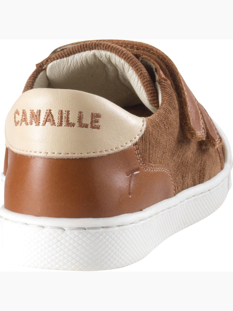 Baskets cuir enfant Happy Marron - Kiabi