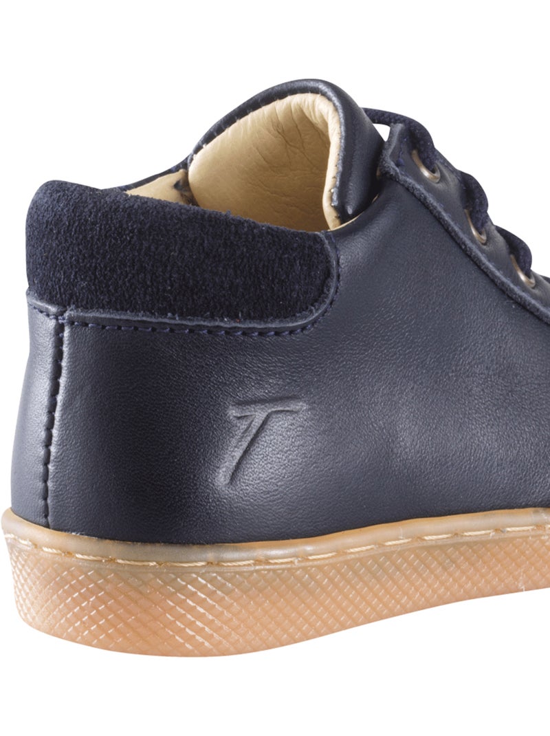 Baskets cuir enfant Lacy Bleu marine - Kiabi