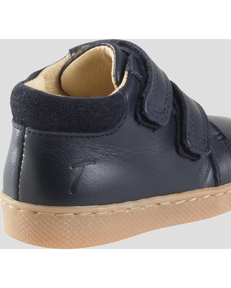 Baskets cuir enfant Scratchy Bleu marine - Kiabi