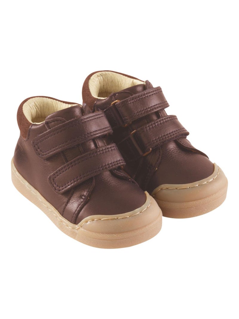 Baskets cuir enfant Scratchy Marron - Kiabi