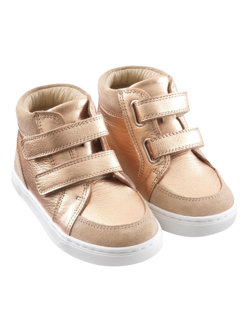 Baskets cuir enfant Sneacky Rose - Kiabi