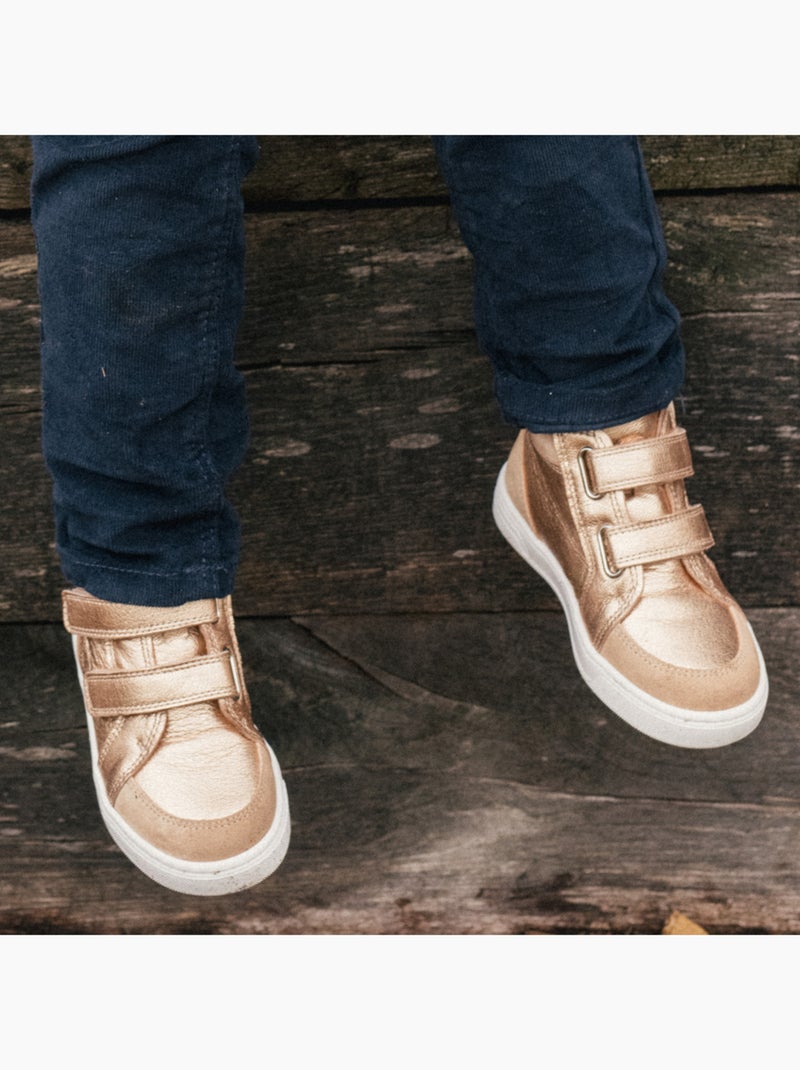Baskets cuir enfant Sneacky Rose - Kiabi