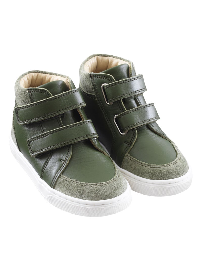 Baskets cuir enfant Sneacky Vert - Kiabi