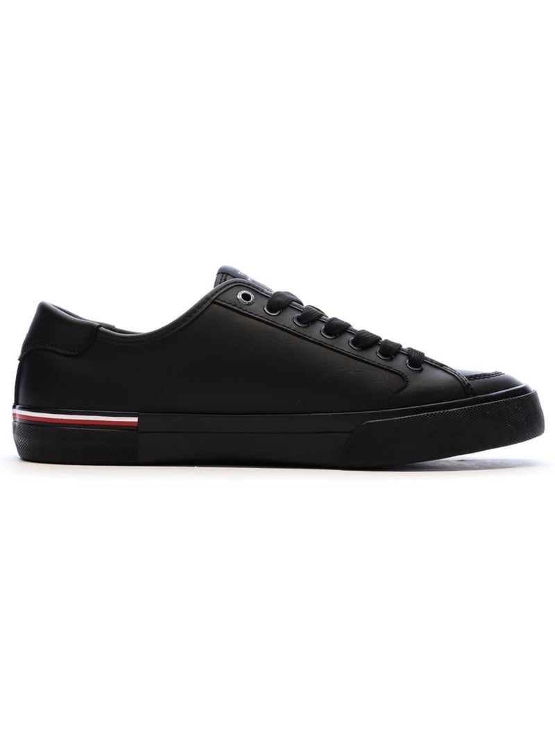 Baskets  Cuir Homme Tommy Hilfiger Core Corporate Vulc Noir - Kiabi