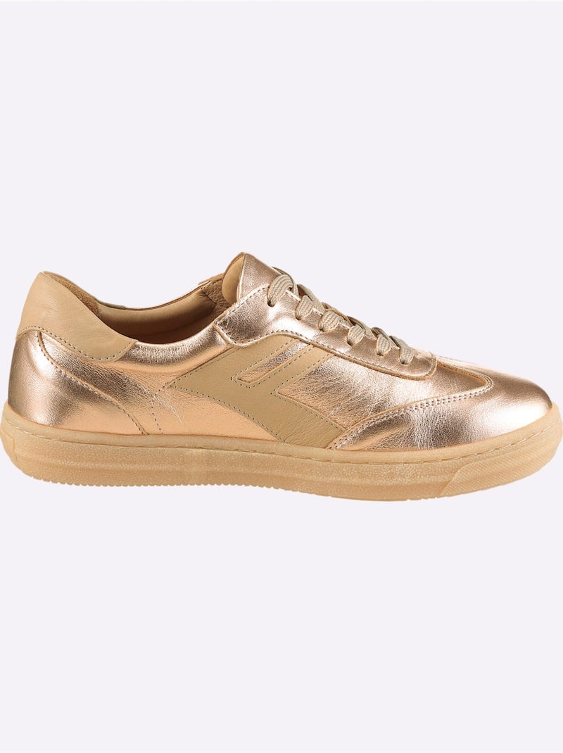 Baskets Cuir Nappa De Vache - Taille Standard - Helline Abricot - Kiabi
