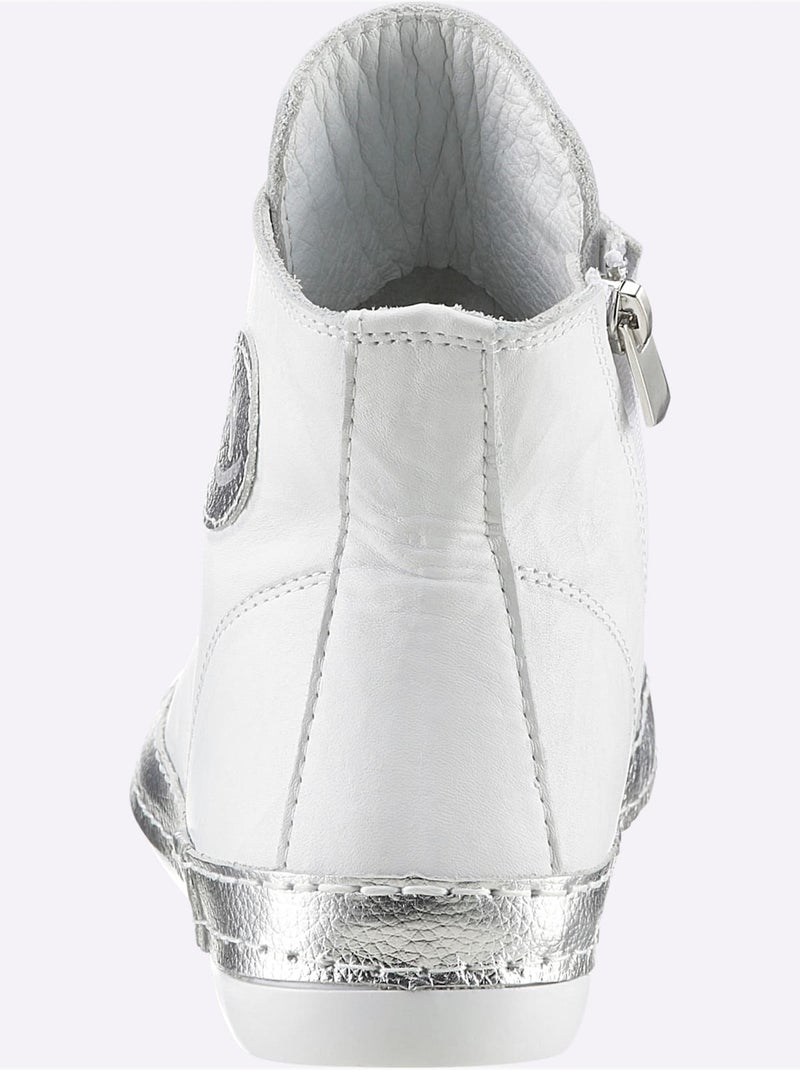 Baskets Cuir Nappa De Vache - Taille Standard - Helline Blanc Argenté - Kiabi