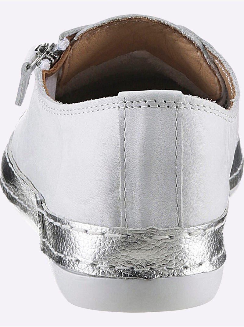 Baskets Cuir Nappa De Vache - Taille Standard - Helline Blanc Argenté - Kiabi