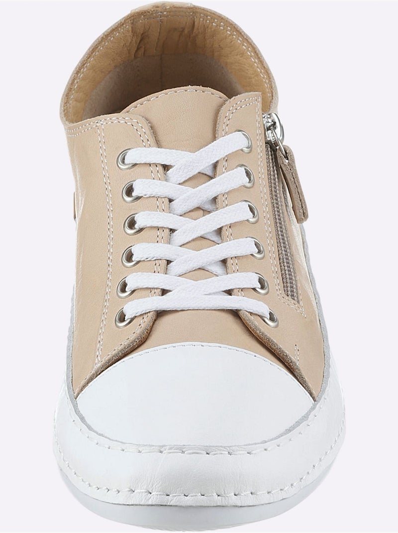 Baskets Cuir Nappa De Vache - Taille Standard - Helline Blanc Blanc - Kiabi