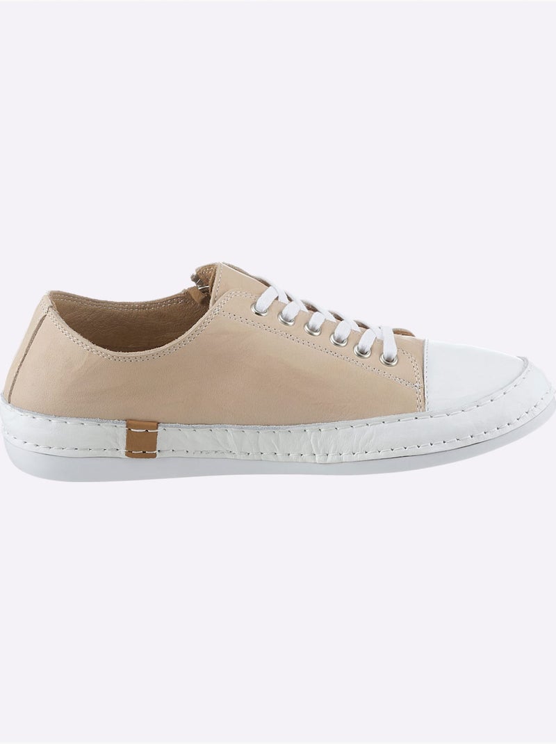 Baskets Cuir Nappa De Vache - Taille Standard - Helline Blanc Blanc - Kiabi