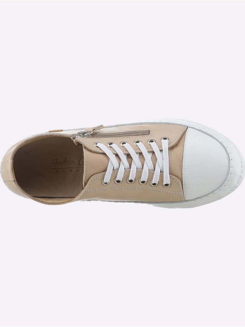 Baskets Cuir Nappa De Vache - Taille Standard - Helline Blanc Blanc - Kiabi