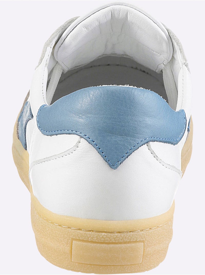 Baskets Cuir Nappa De Vache - Taille Standard - Helline Blanc Bleu - Kiabi
