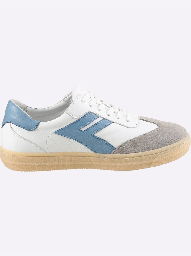 Baskets Cuir Nappa De Vache - Taille Standard - Helline Blanc Bleu - Kiabi