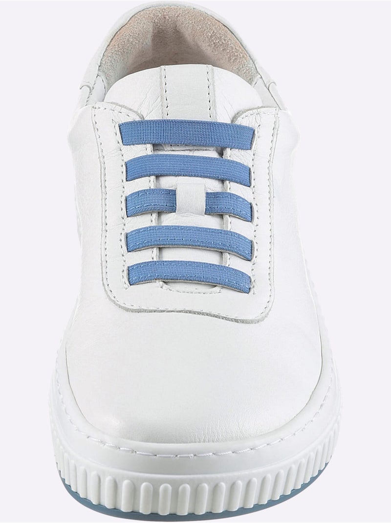 Baskets Cuir Nappa De Vache - Taille Standard - helline Blanc Bleu - Kiabi