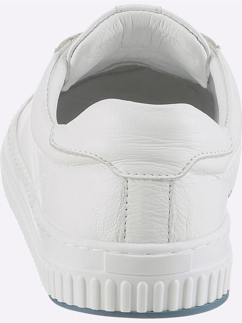 Baskets Cuir Nappa De Vache - Taille Standard - helline Blanc Bleu - Kiabi