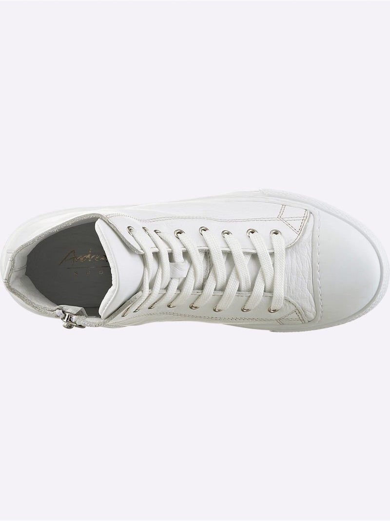 Baskets Cuir Nappa De Vache - Taille Standard - Helline Blanc - Kiabi