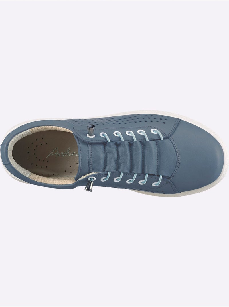 Baskets Cuir Nappa De Vache - Taille Standard - Helline Bleu - Kiabi