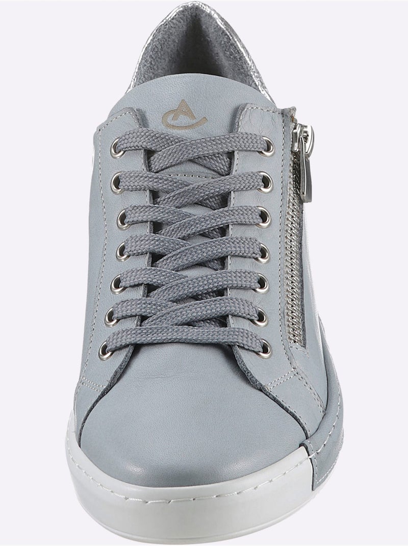 Baskets Cuir Nappa De Vache - Taille Standard - Helline Gris Bleu - Kiabi