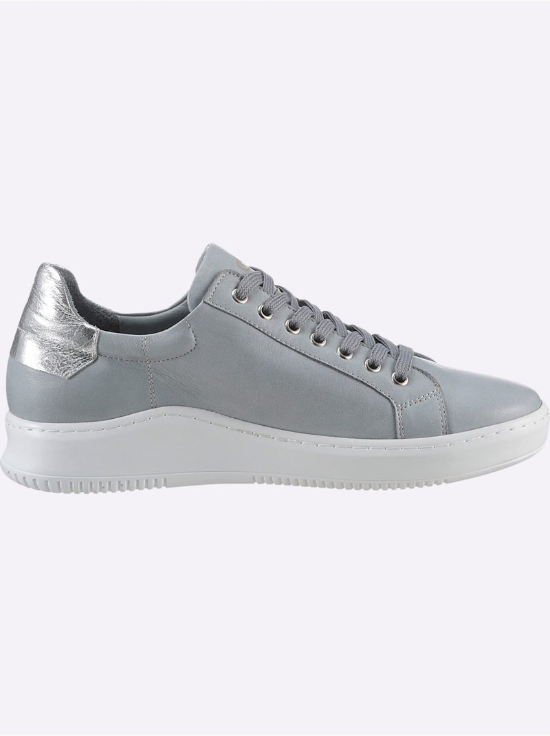 Baskets Cuir Nappa De Vache - Taille Standard - Helline Gris Bleu - Kiabi