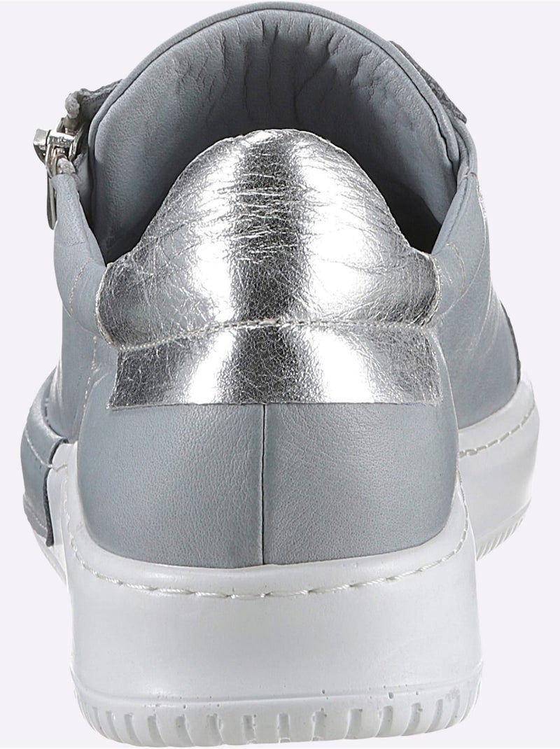 Baskets Cuir Nappa De Vache - Taille Standard - Helline Gris Bleu - Kiabi