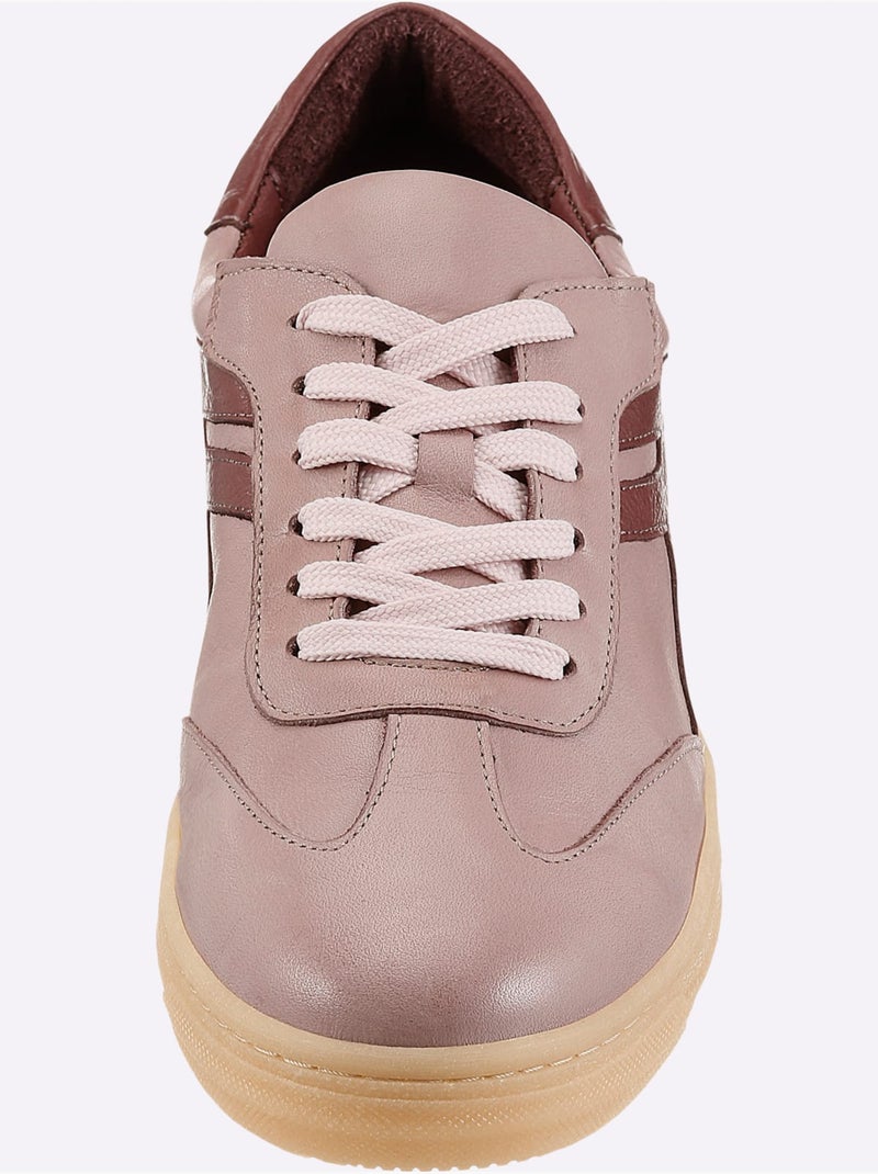 Baskets cuir nappa de vache - taille standard - helline Mauve - Kiabi