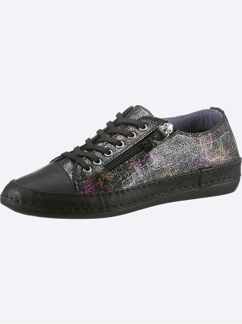 Baskets Cuir Nappa De Vache - Taille Standard - Helline Noir Multicolore - Kiabi