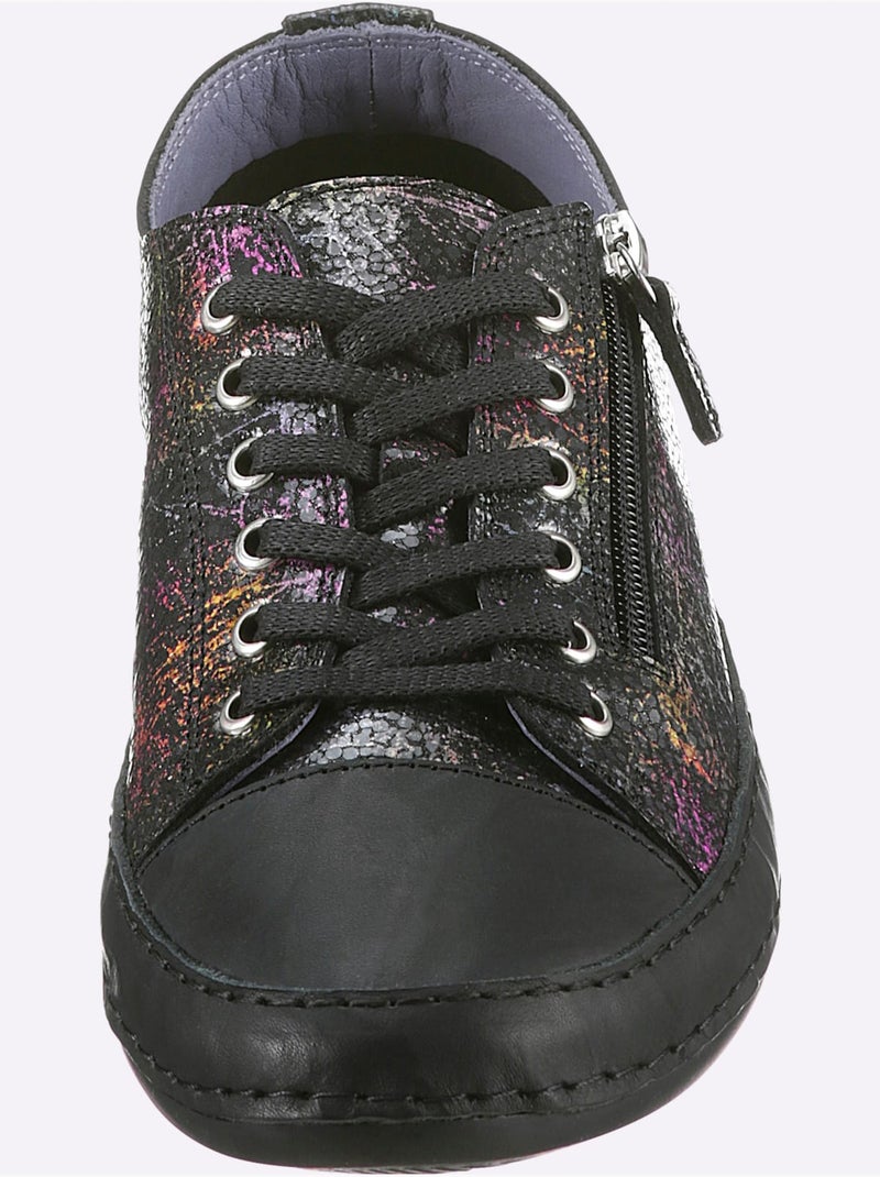 Baskets Cuir Nappa De Vache - Taille Standard - Helline Noir Multicolore - Kiabi