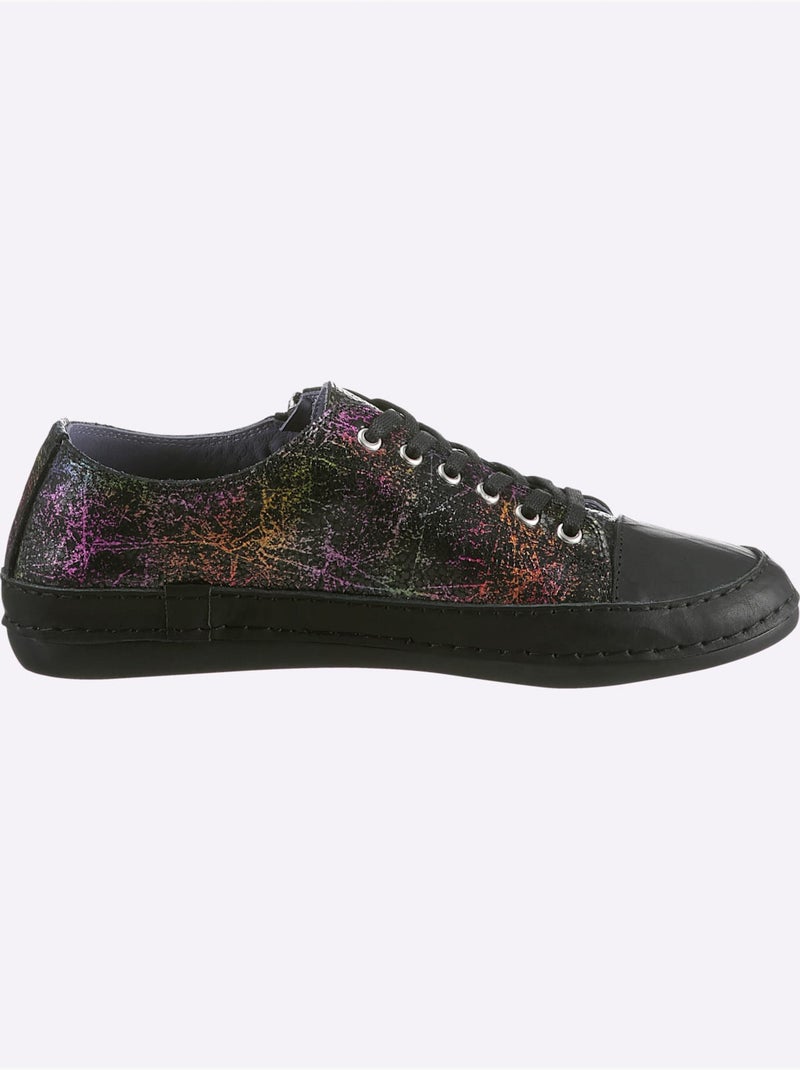 Baskets Cuir Nappa De Vache - Taille Standard - Helline Noir Multicolore - Kiabi