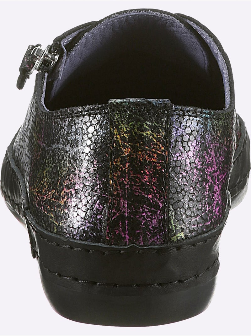 Baskets Cuir Nappa De Vache - Taille Standard - Helline Noir Multicolore - Kiabi