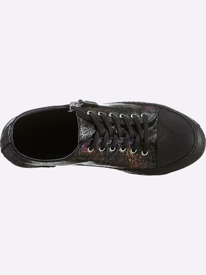 Baskets Cuir Nappa De Vache - Taille Standard - Helline Noir Multicolore - Kiabi